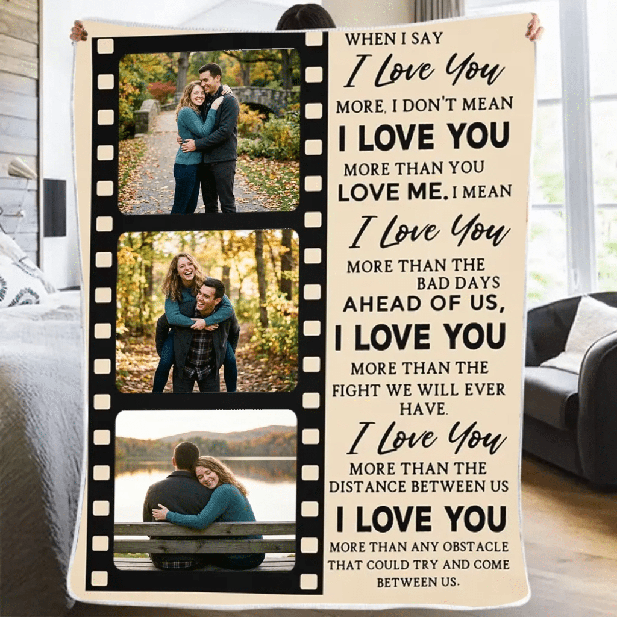 Warm Hugs Forever - Personalized Photo Blanket, Custom Love Gift for Cozy Nights 1158543 - DiyGiftly