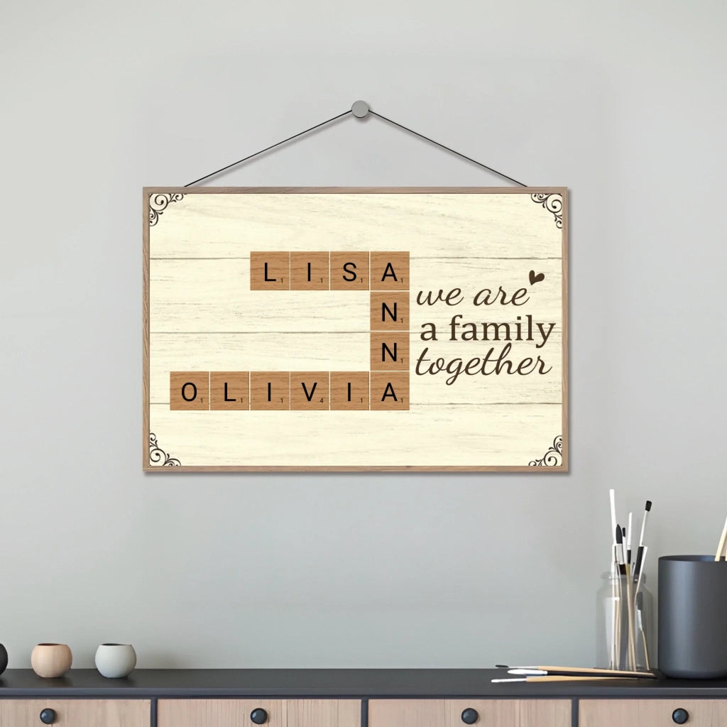 We Are A Family Together - Customizable Family Wooden Plaque 723796 - DiyGiftly