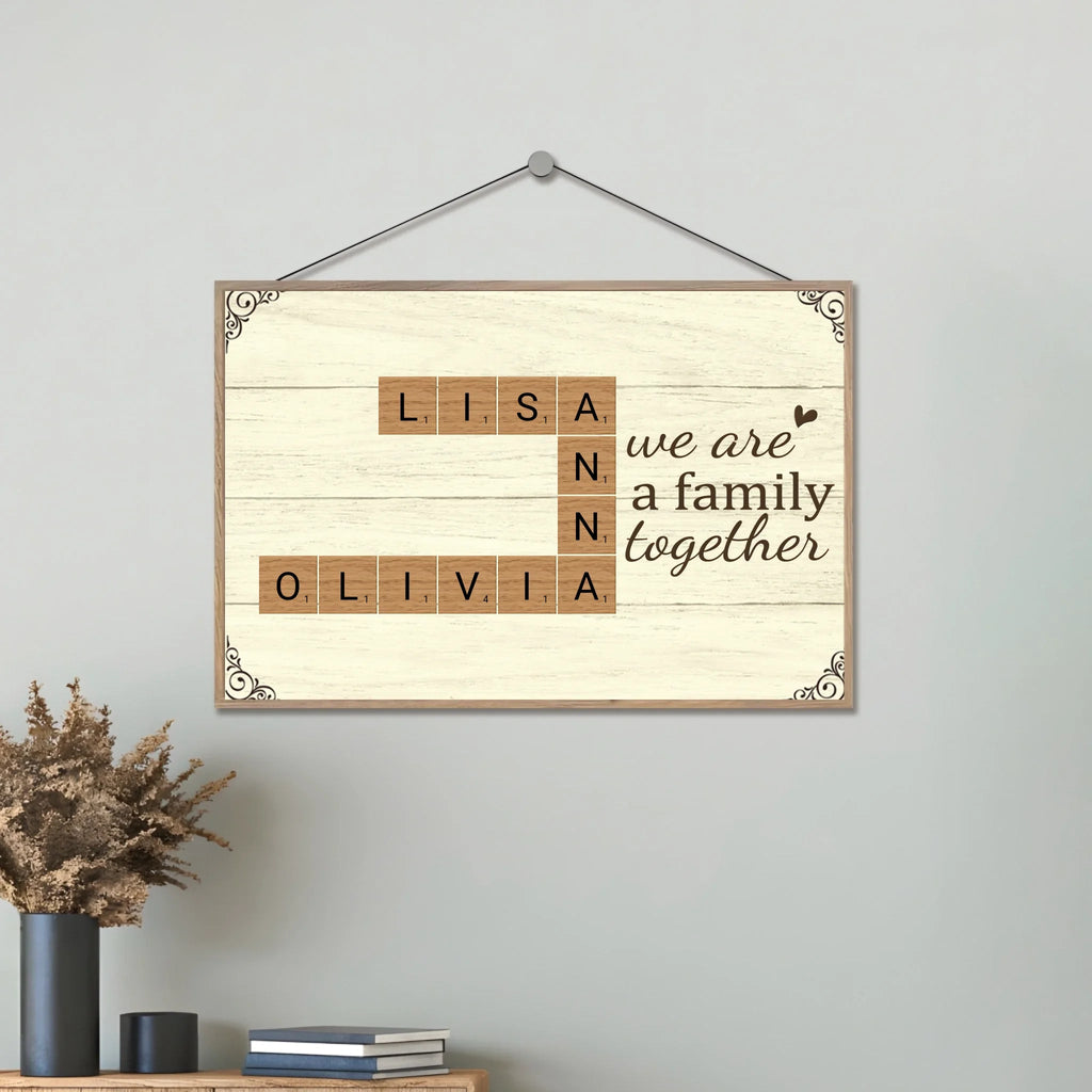 We Are A Family Together - Customizable Family Wooden Plaque 723796 - DiyGiftly