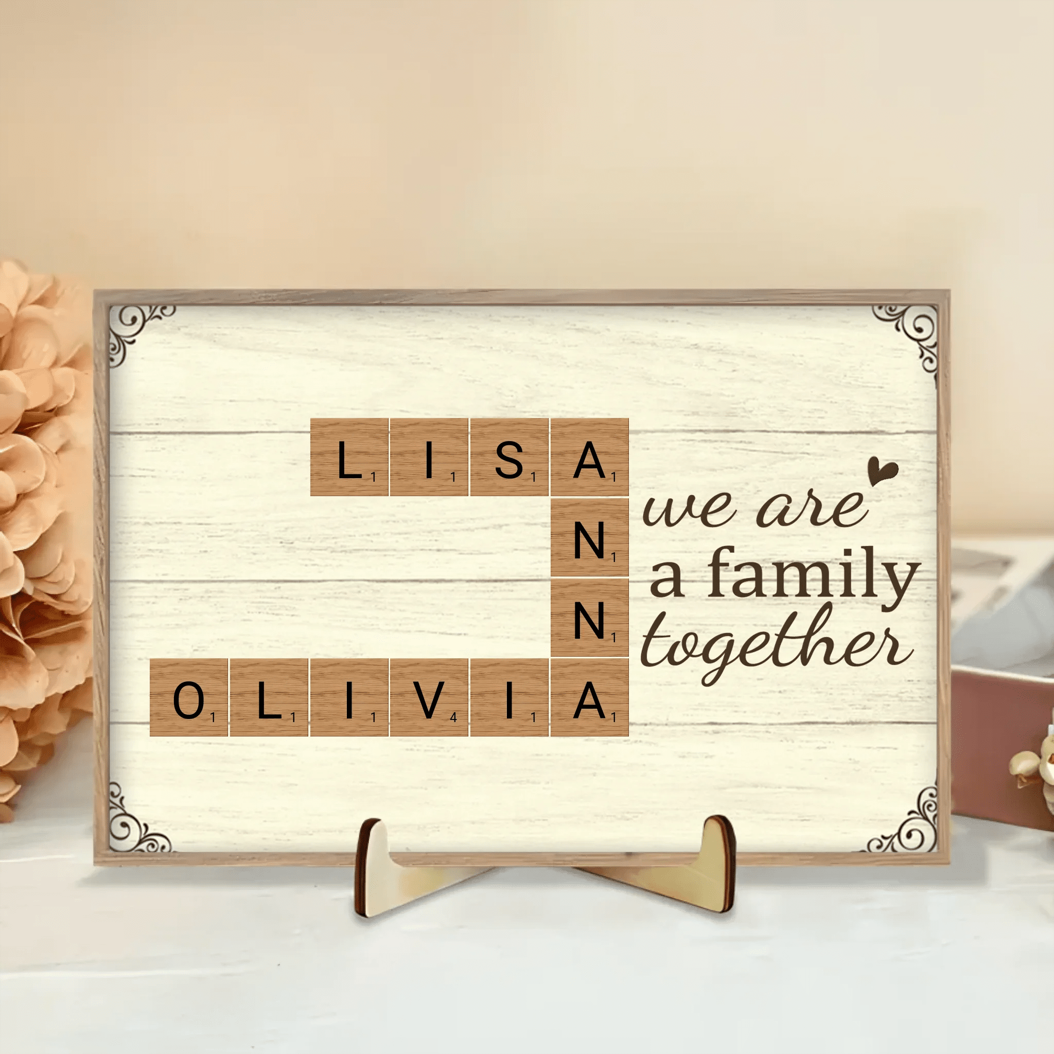 We Are A Family Together - Customizable Family Wooden Plaque 723796 - DiyGiftly