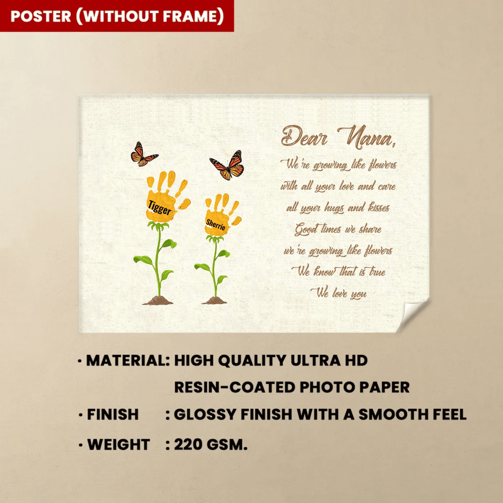 We Are Growing Like Flowers - Personalized Mother's Day Grandma Poster 742105 - 742607 - DiyGiftly