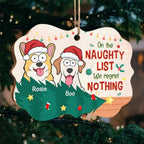We Are On The Naughty List - Dog Personalized Custom Ornament - Wood Benelux Shaped - Christmas Gift For Pet Owners, Pet Lovers 681513 - DiyGiftly
