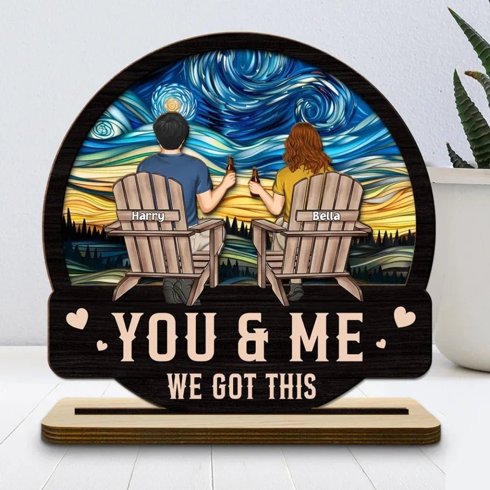 We got this - Personalized Custom 2 - Layer Wood Plaque With Flat Base 750046 - DiyGiftly