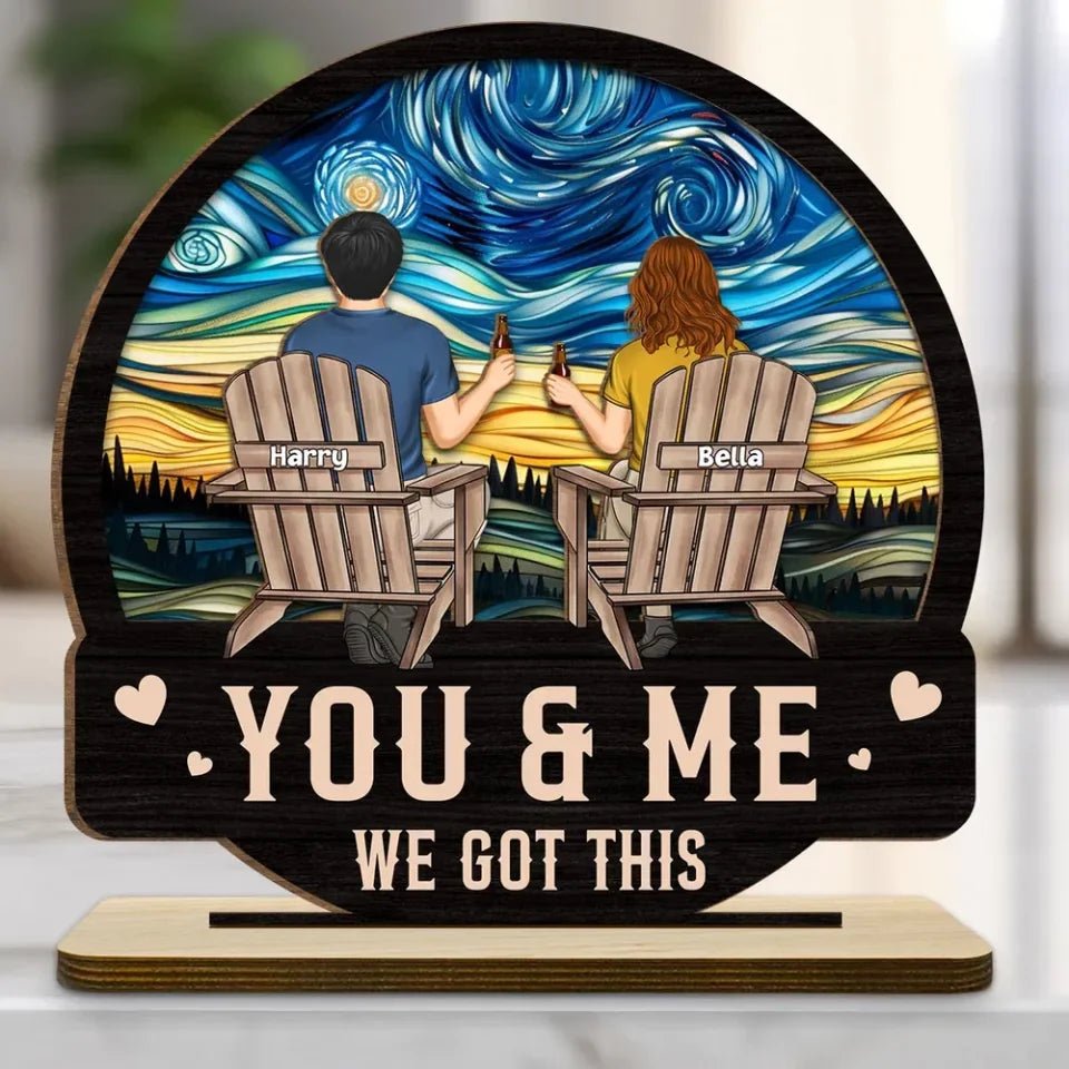 We got this - Personalized Custom 2 - Layer Wood Plaque With Flat Base 750046 - DiyGiftly