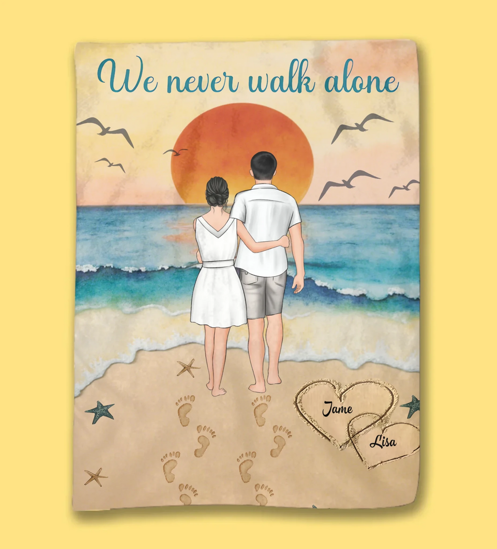 We Never Walk Alone - Personalized Blanket 742523 - M - DiyGiftly