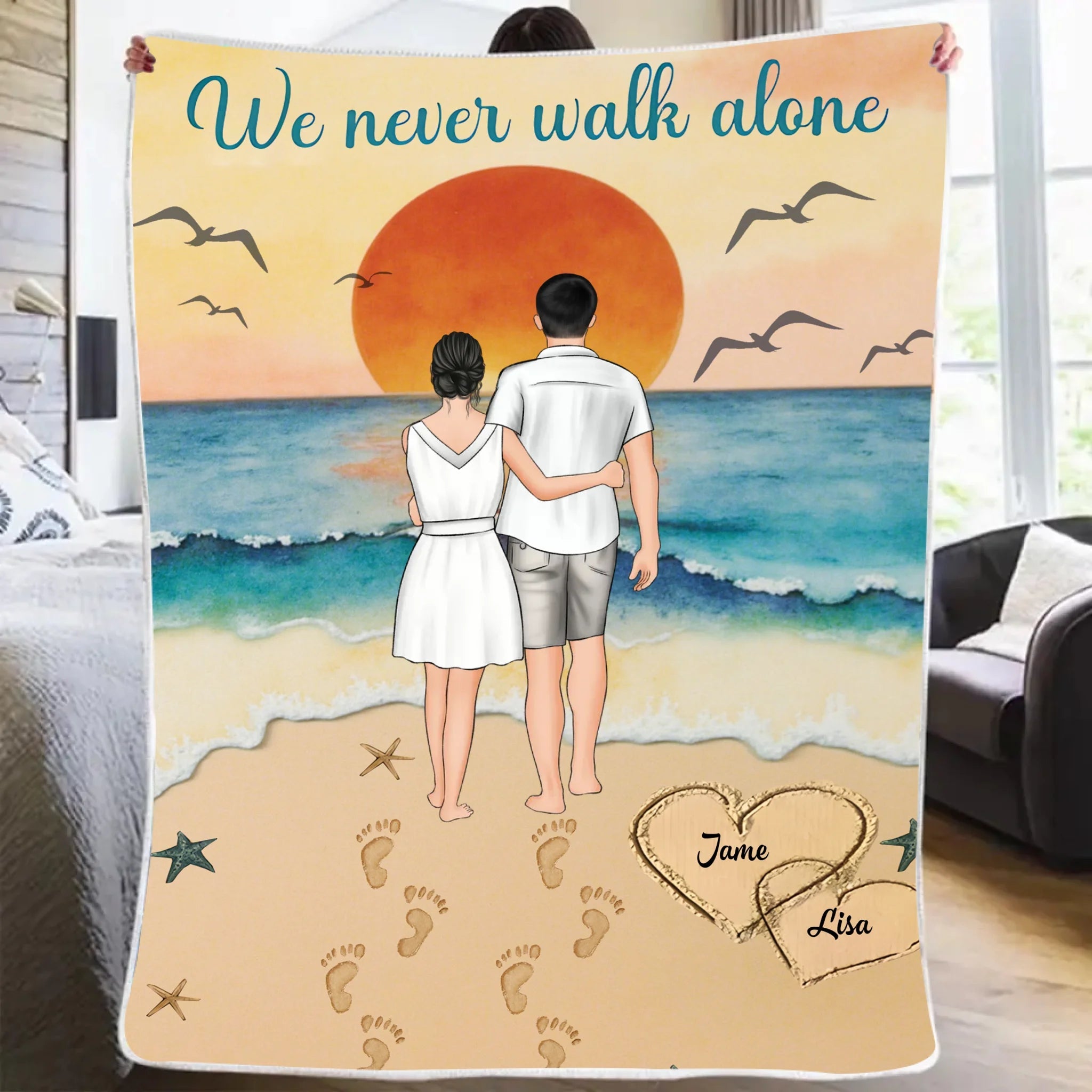 We Never Walk Alone - Personalized Blanket 742523 - M - DiyGiftly