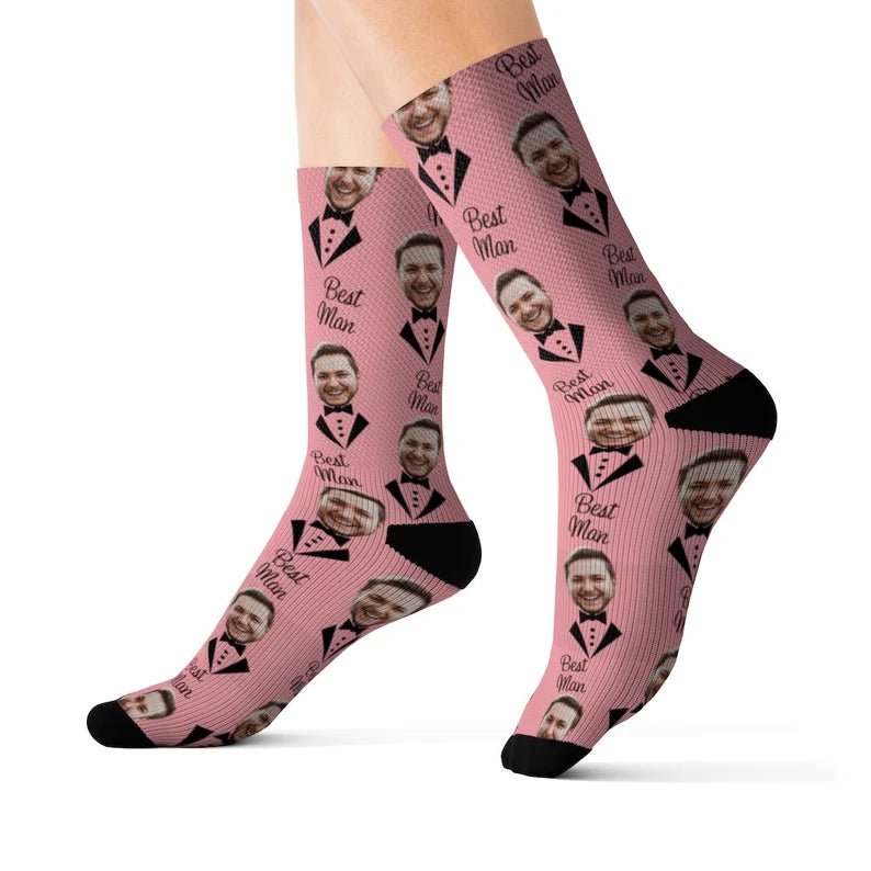 Wedding Socks, Custom Bestman Socks, Custom Face Socks, Custom Wedding Gift, Personalized Gifts, Personalized Groomsman Socks, Funny Gifts 86742528 - DiyGiftly