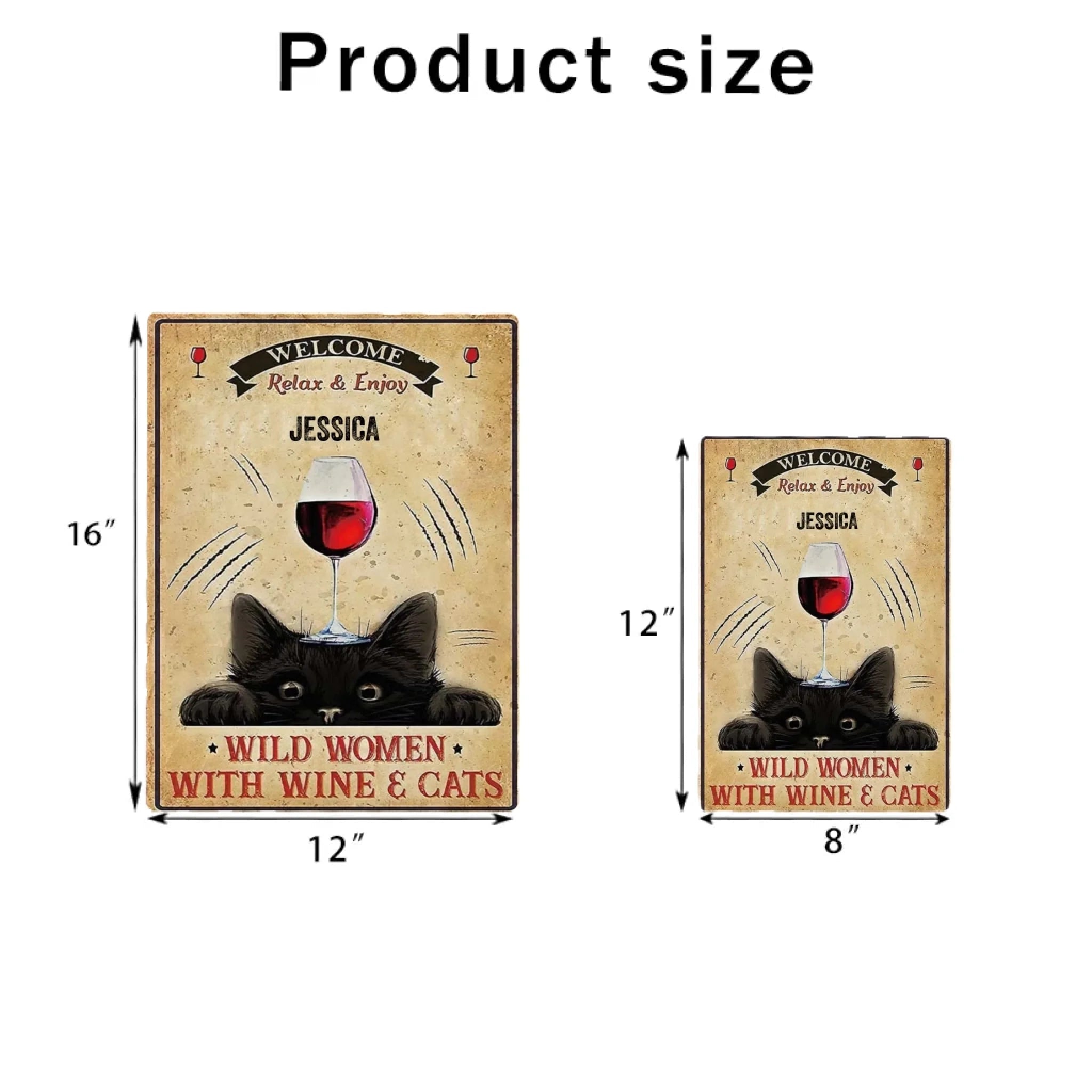 Welcome - Cat Personalized Rectangle Metal Sign 735537 - 736189 - DiyGiftly