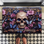 Welcome Come In & Rest Your Bones - Personalized Skull Doormat 748567 - DiyGiftly