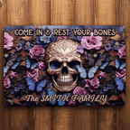Welcome Come In & Rest Your Bones - Personalized Skull Doormat 748567 - DiyGiftly