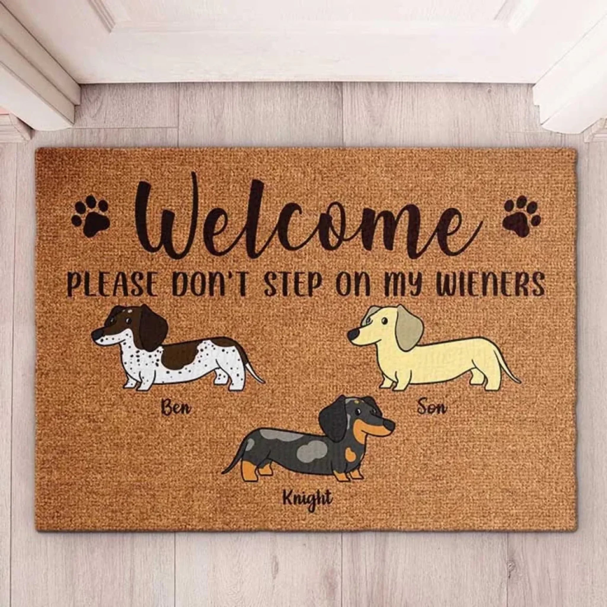 Welcome, Please Don't Step On My Wiener - Funny Personalized Decorative Mat, Doormat 688094 - DiyGiftly