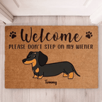 Welcome, Please Don't Step On My Wiener - Funny Personalized Decorative Mat, Doormat 688094 - DiyGiftly