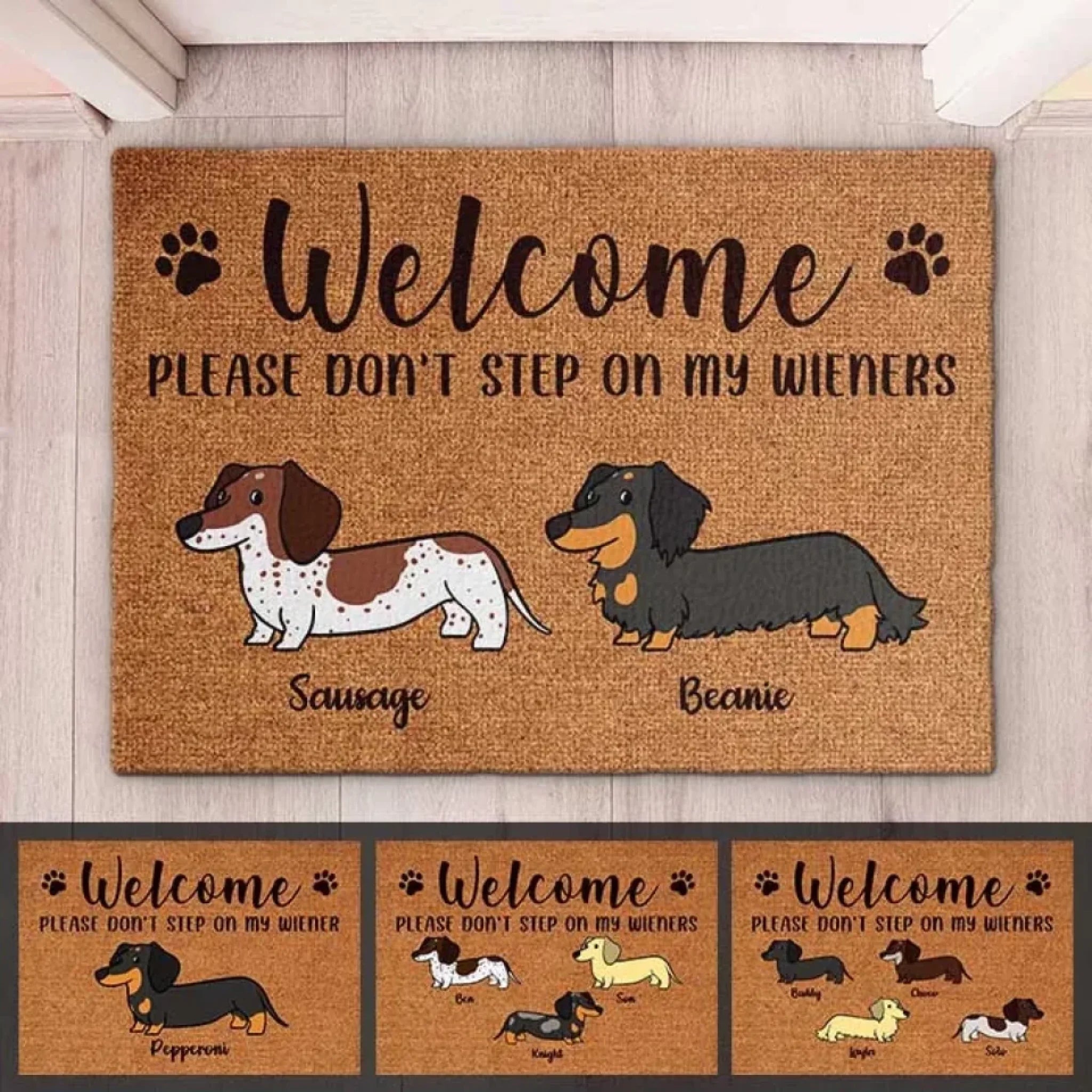 Welcome, Please Don't Step On My Wiener - Funny Personalized Decorative Mat, Doormat 688094 - DiyGiftly