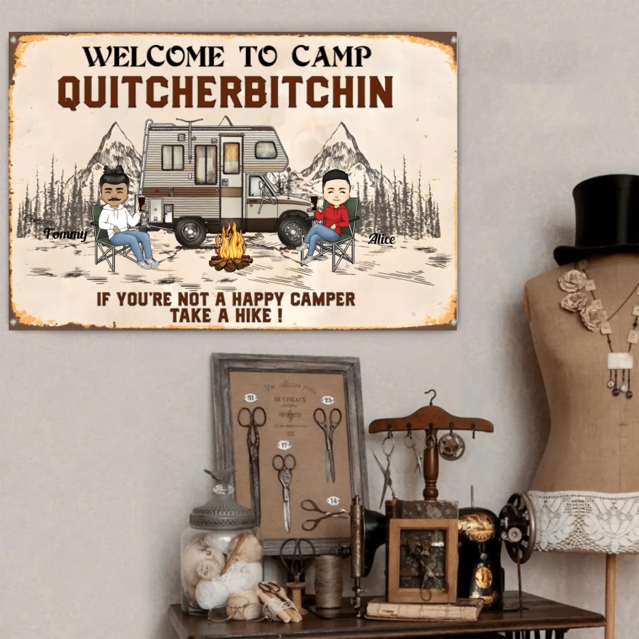Welcome To Camp Quitcherbitchin - Personalized Metal Sign 716650 - DiyGiftly