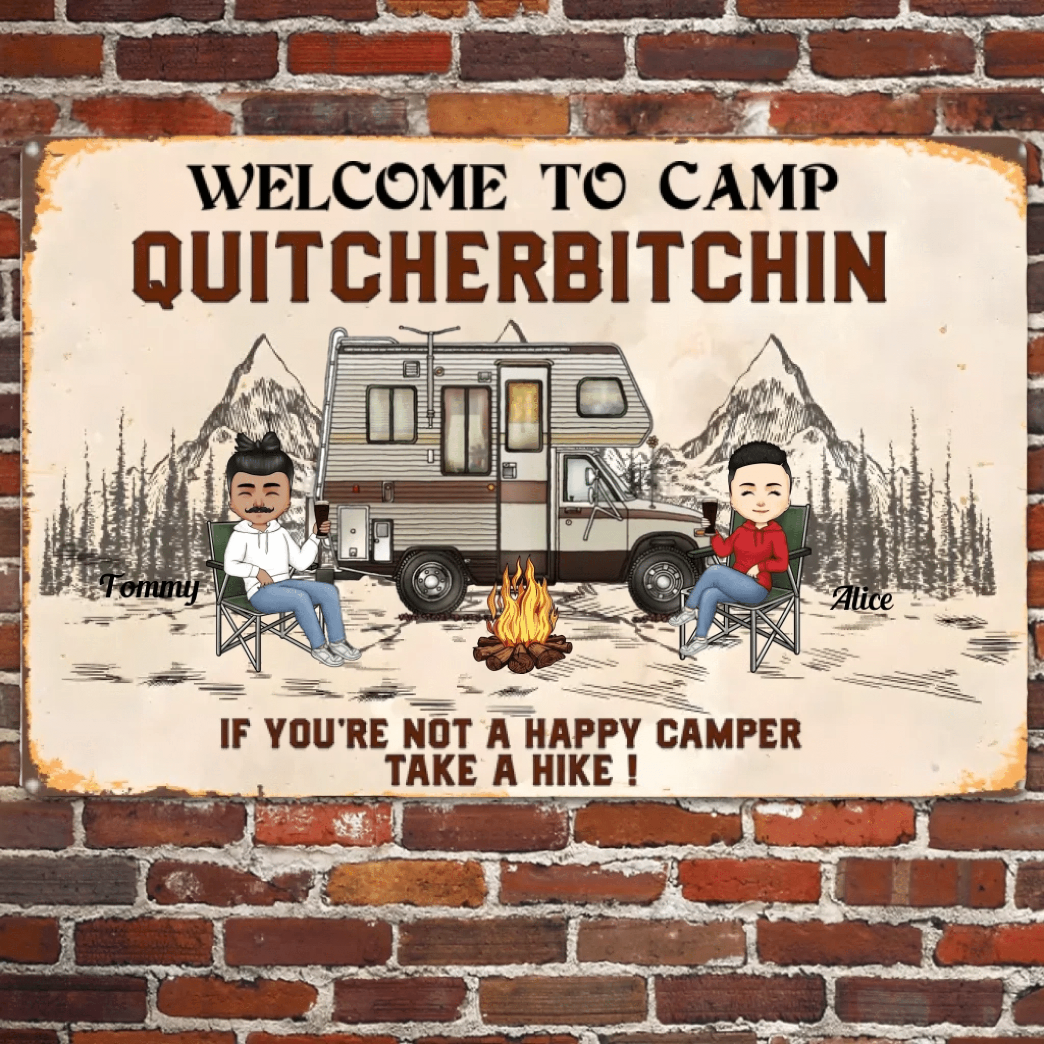 Welcome To Camp Quitcherbitchin - Personalized Metal Sign 716650 - DiyGiftly