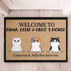 Welcome To Cats' House - Funny Personalized Cat Decorative Mat, Doormat 688185 - DiyGiftly