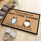 Welcome To Cats' House - Funny Personalized Cat Decorative Mat, Doormat 688185 - DiyGiftly
