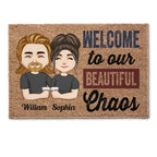 Welcome To Our Beatiful Chaos - Personalized Doormat - Welcome Mat, Funny Gift For Family 684715 - DiyGiftly