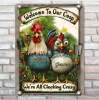 welcome to our coop custom name metal sign as a new home gift