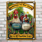 welcome to our coop custom name metal sign as a new home gift