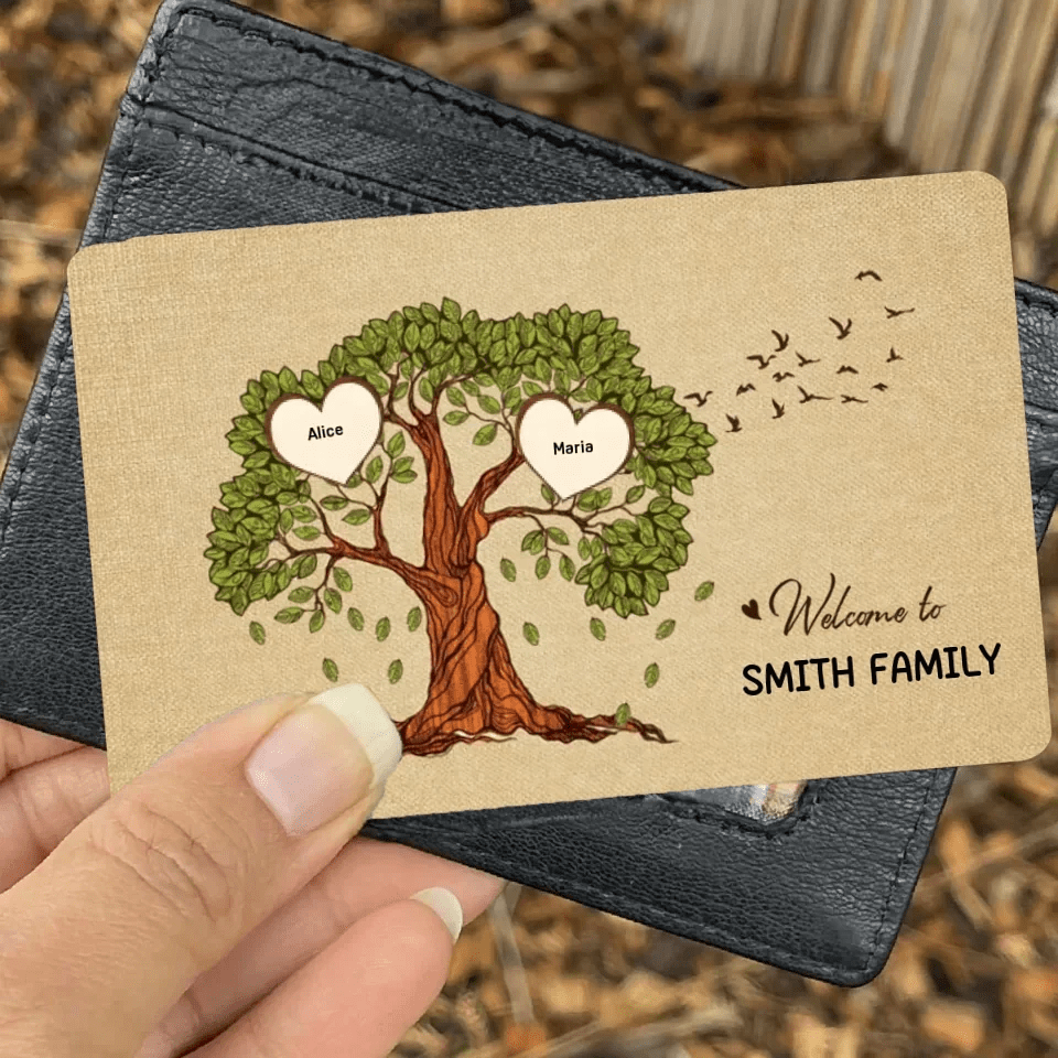 Welcome to Smith Family Tree Version Customizable Wallet Card for Family 726127 - Q - DiyGiftly