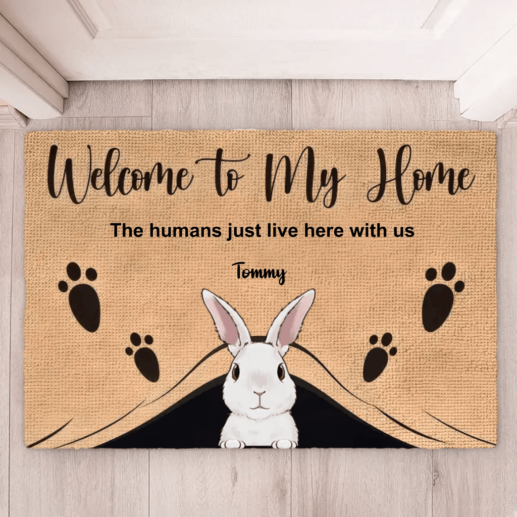 Welcome To The Rabbit House - Personalized Decorative Mat 687476 - DiyGiftly