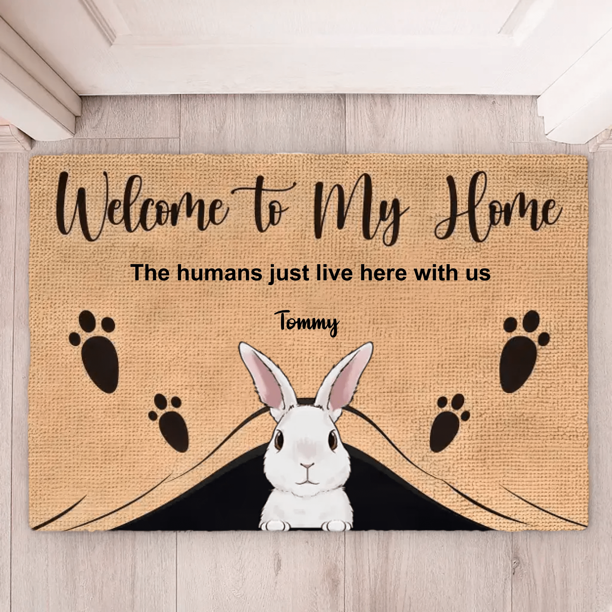 Welcome To The Rabbit House - Personalized Decorative Mat 687476 - DiyGiftly