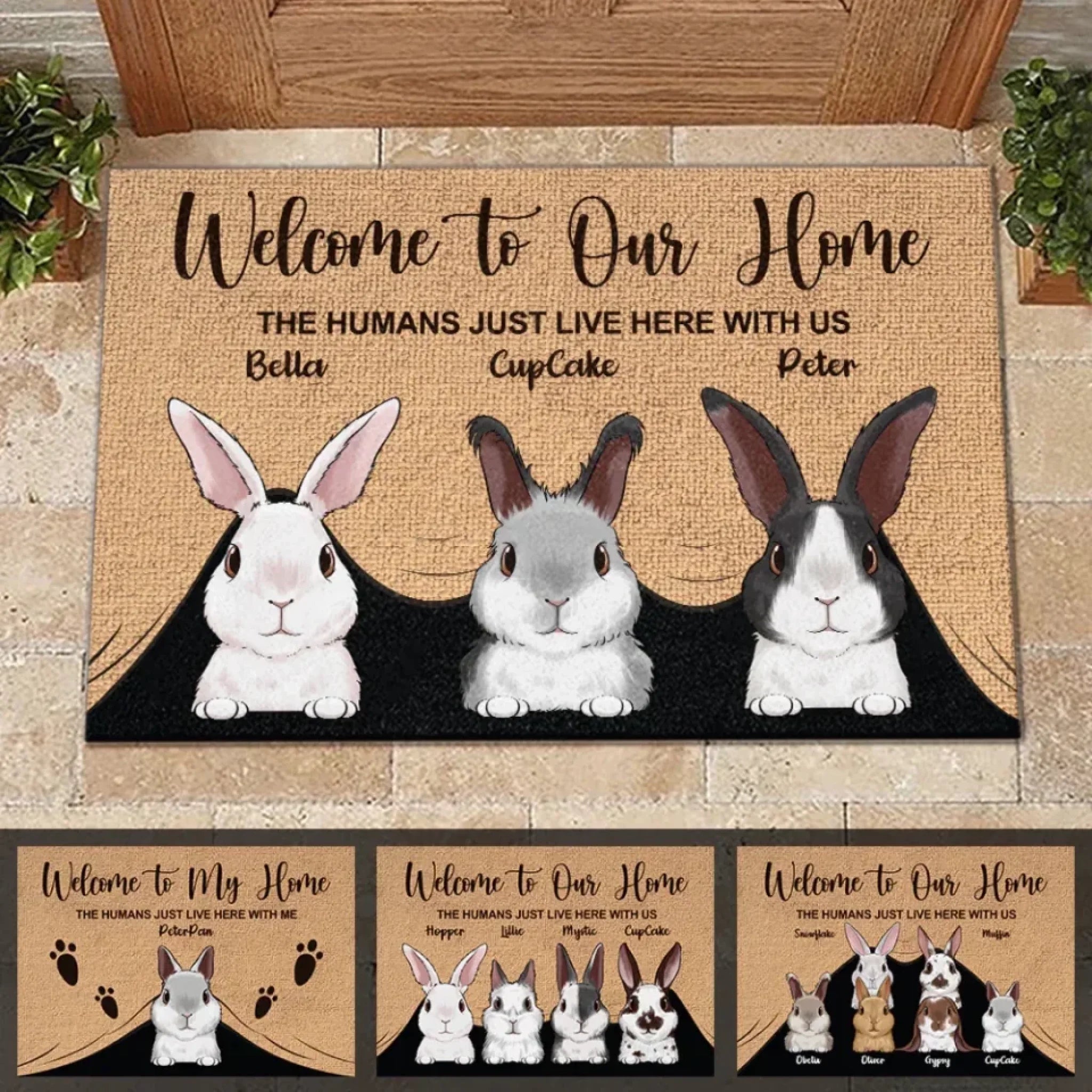 Welcome To The Rabbit House - Personalized Decorative Mat 687476 - DiyGiftly