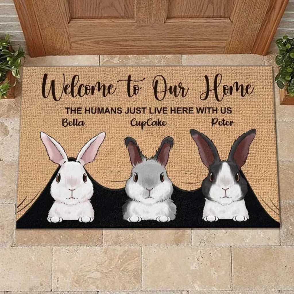 Welcome To The Rabbit House - Personalized Decorative Mat 687476 - DiyGiftly