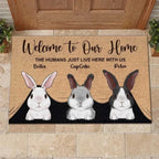 Welcome To The Rabbit House - Personalized Decorative Mat 687476 - DiyGiftly