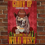 Welcome To The Wild West Giddy Up - Horse Metal Sign 741207 - 741213 - DiyGiftly
