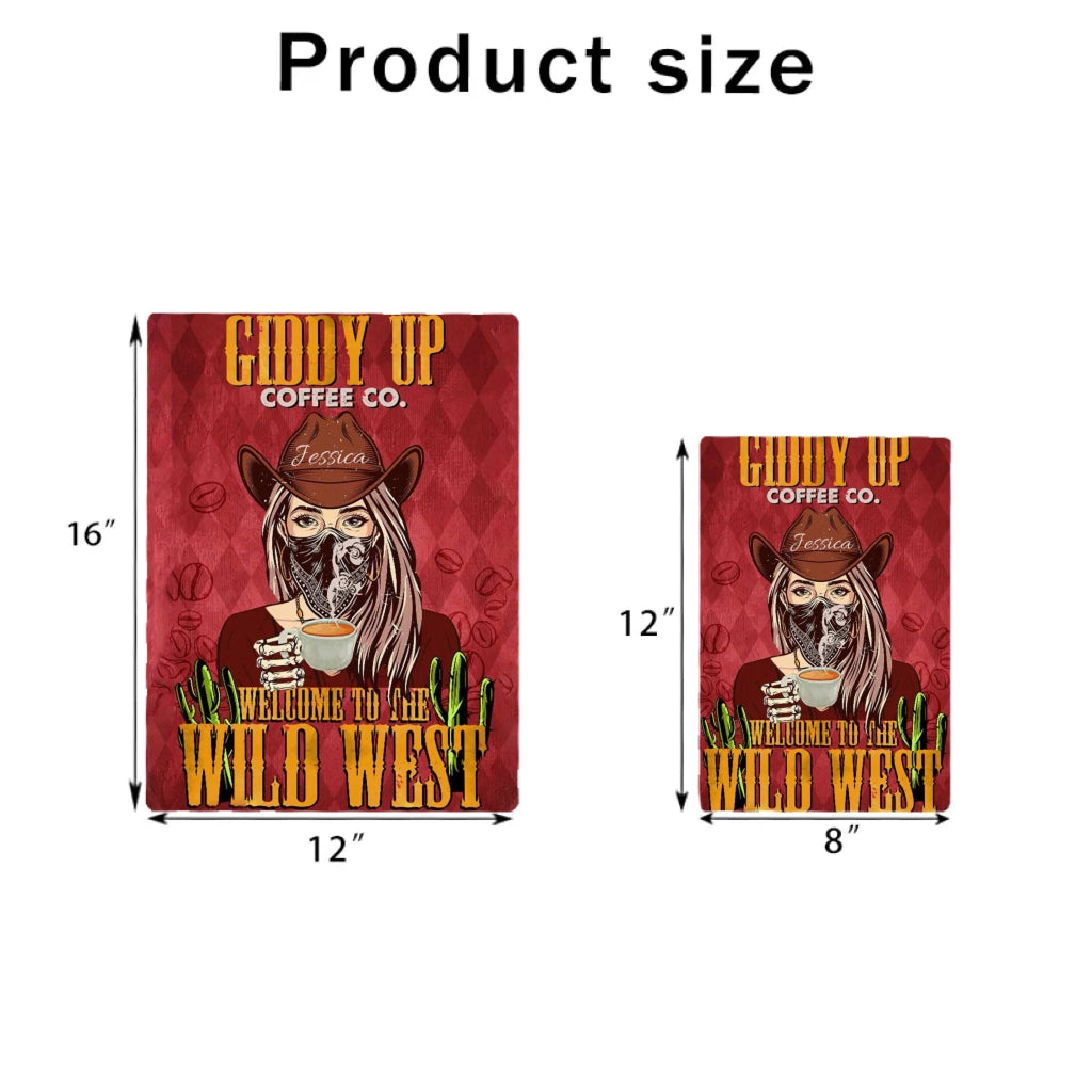 Welcome To The Wild West Giddy Up - Horse Metal Sign 741207 - 741213 - DiyGiftly
