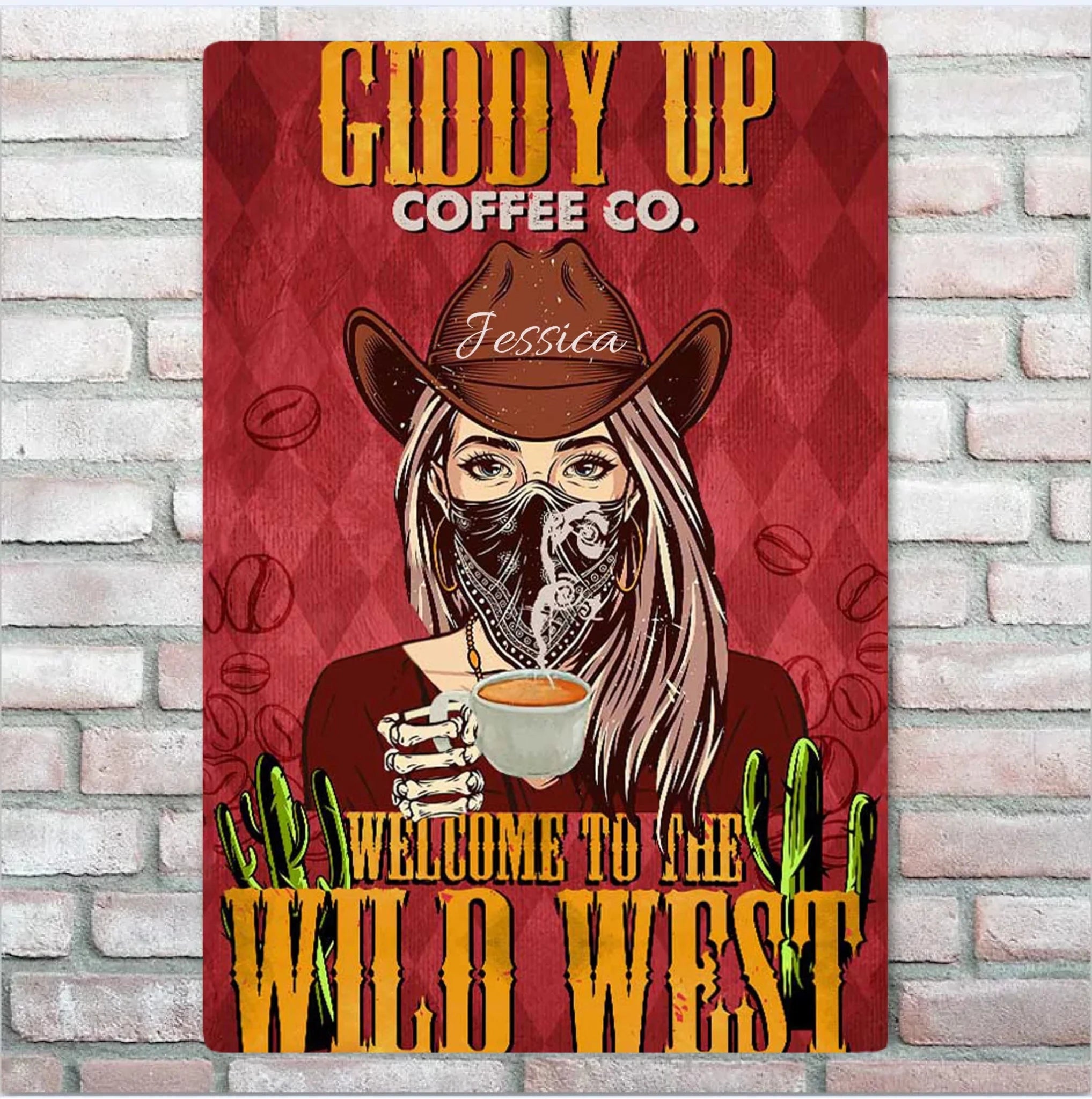 Welcome To The Wild West Giddy Up - Horse Metal Sign 741207 - 741213 - DiyGiftly