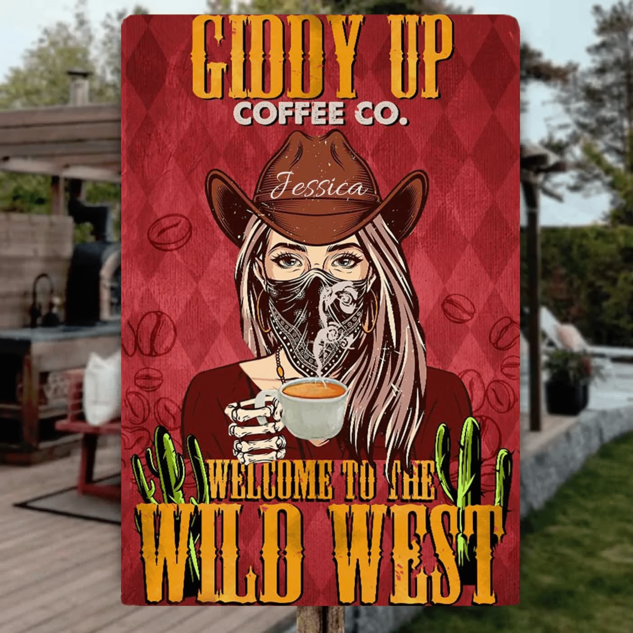 Welcome To The Wild West Giddy Up - Horse Metal Sign 741207 - 741213 - DiyGiftly