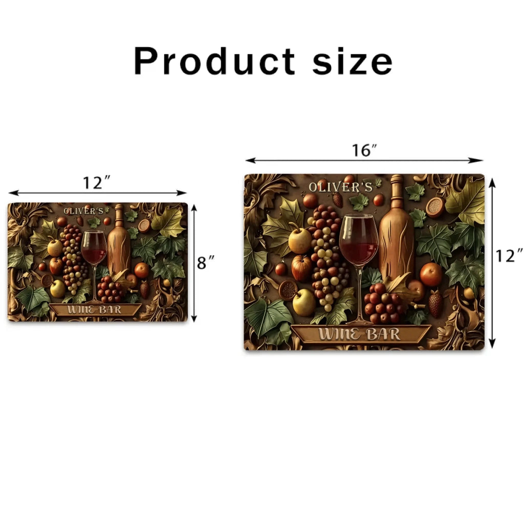 Welcome To The Wine Bar - Personalized Wine Rectangle Metal Sign 736952 - 736953 - DiyGiftly
