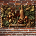 Welcome To The Wine Bar - Personalized Wine Rectangle Metal Sign 736952 - 736953 - DiyGiftly