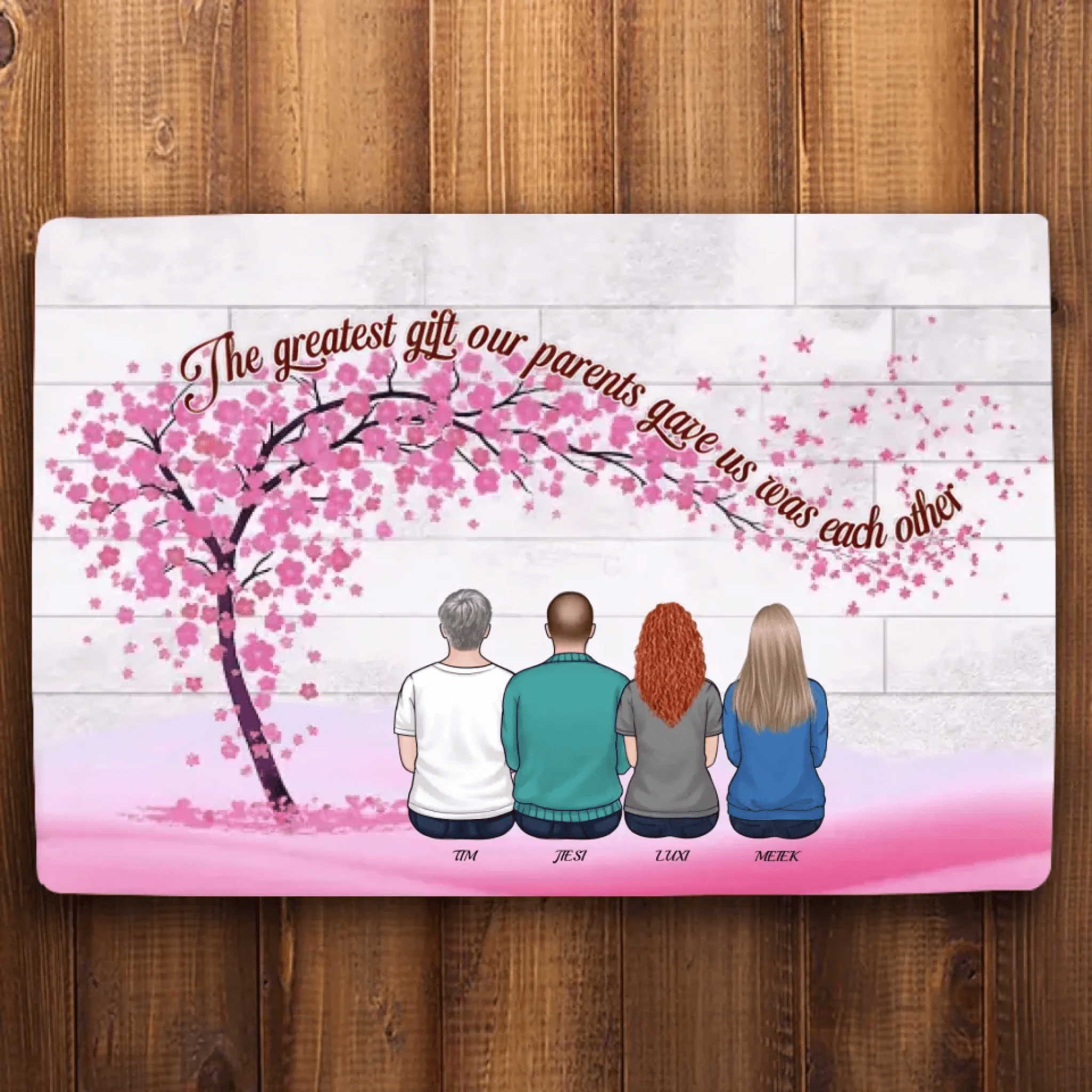 We'll Always Be Connected By Heart - Family Personalized Custom Horizontal Mat - Gift For Siblings, Brothers, Sisters 710110 - D - DiyGiftly