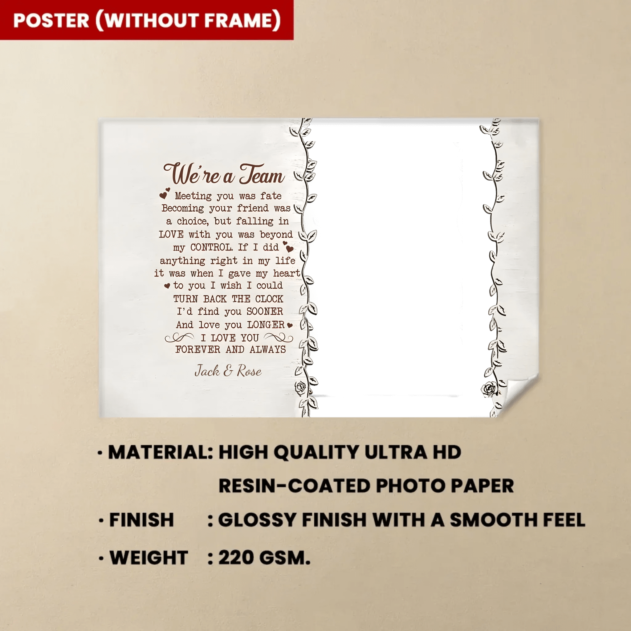 We're a team custom photo canvas poster gift for couple 731592 - 731669 - DiyGiftly