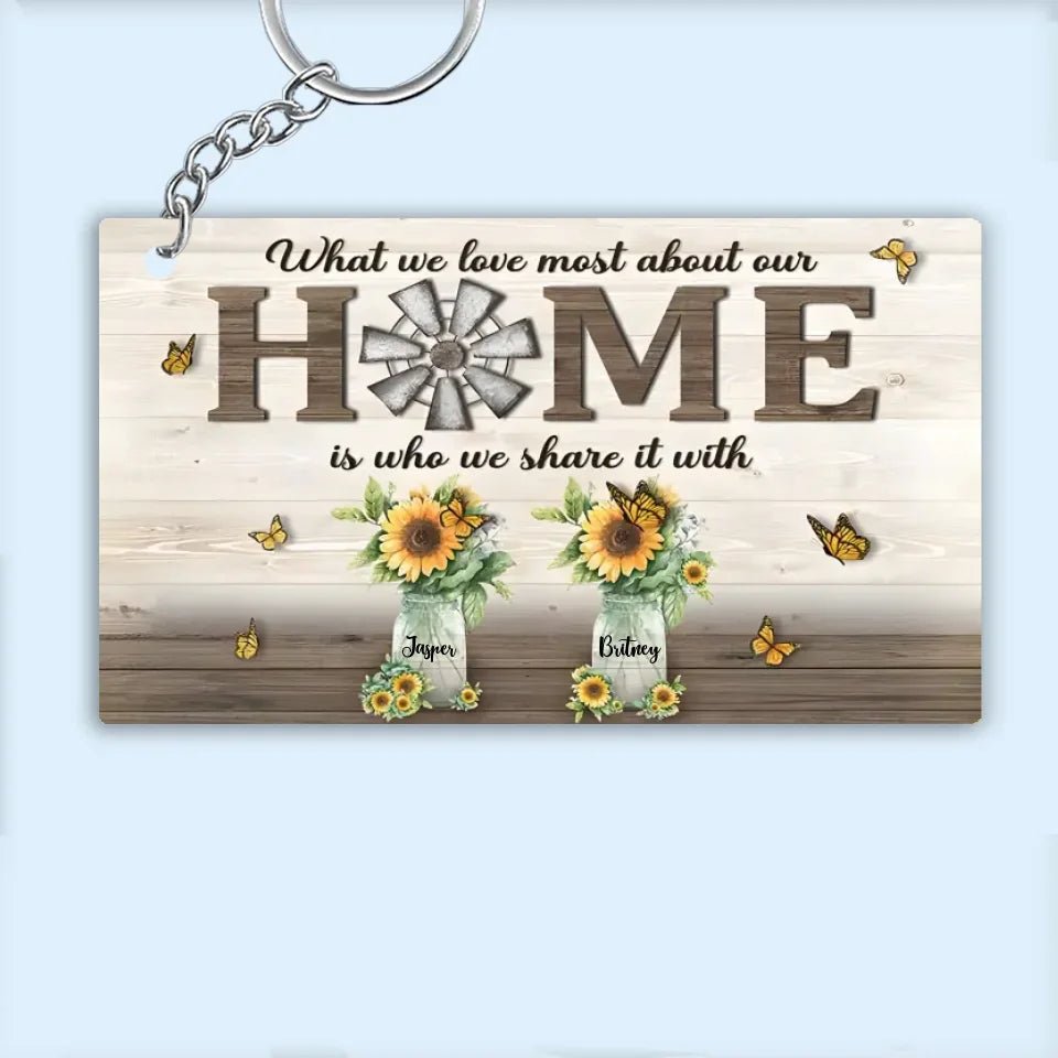 What We Love Most About Our Home - Personalized Horizontal Keychain - Gift For Couples, Husband Wife 734553 - DiyGiftly