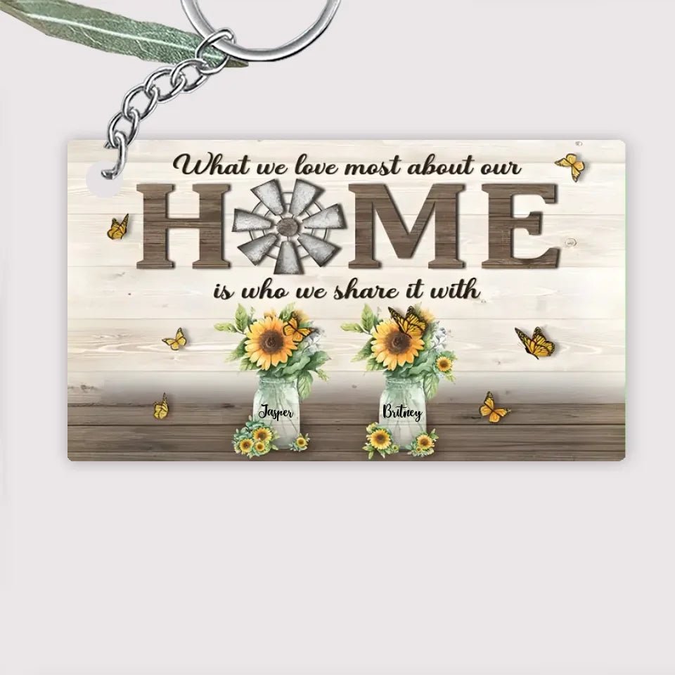 What We Love Most About Our Home - Personalized Horizontal Keychain - Gift For Couples, Husband Wife 734553 - DiyGiftly