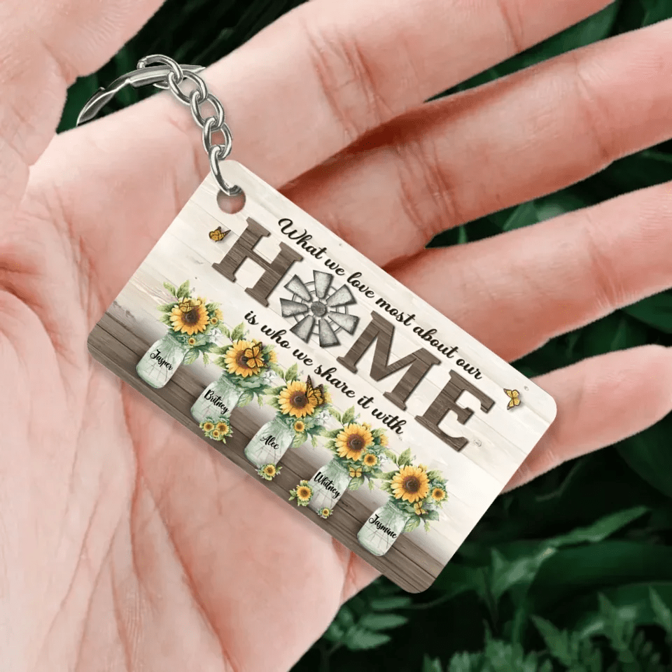 What We Love Most About Our Home - Personalized Horizontal Keychain - Gift For Couples, Husband Wife 734553 - DiyGiftly