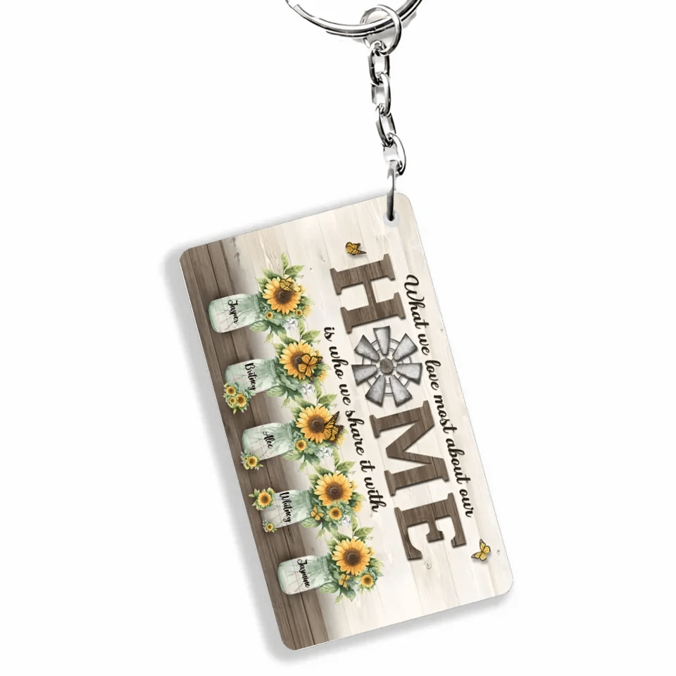 What We Love Most About Our Home - Personalized Horizontal Keychain - Gift For Couples, Husband Wife 734553 - DiyGiftly