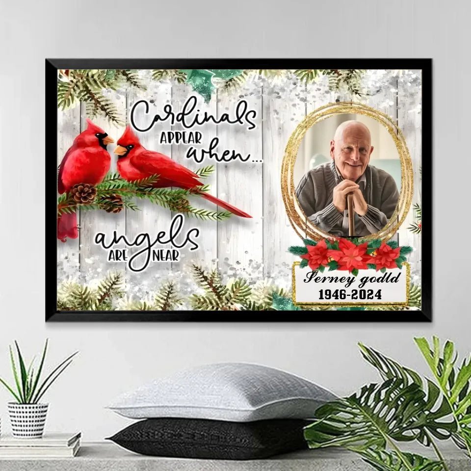 When Angels Are Near Memorial Cardinal Canvas, Fathers Day In Heaven Gifts 710279 - 710321 - DiyGiftly