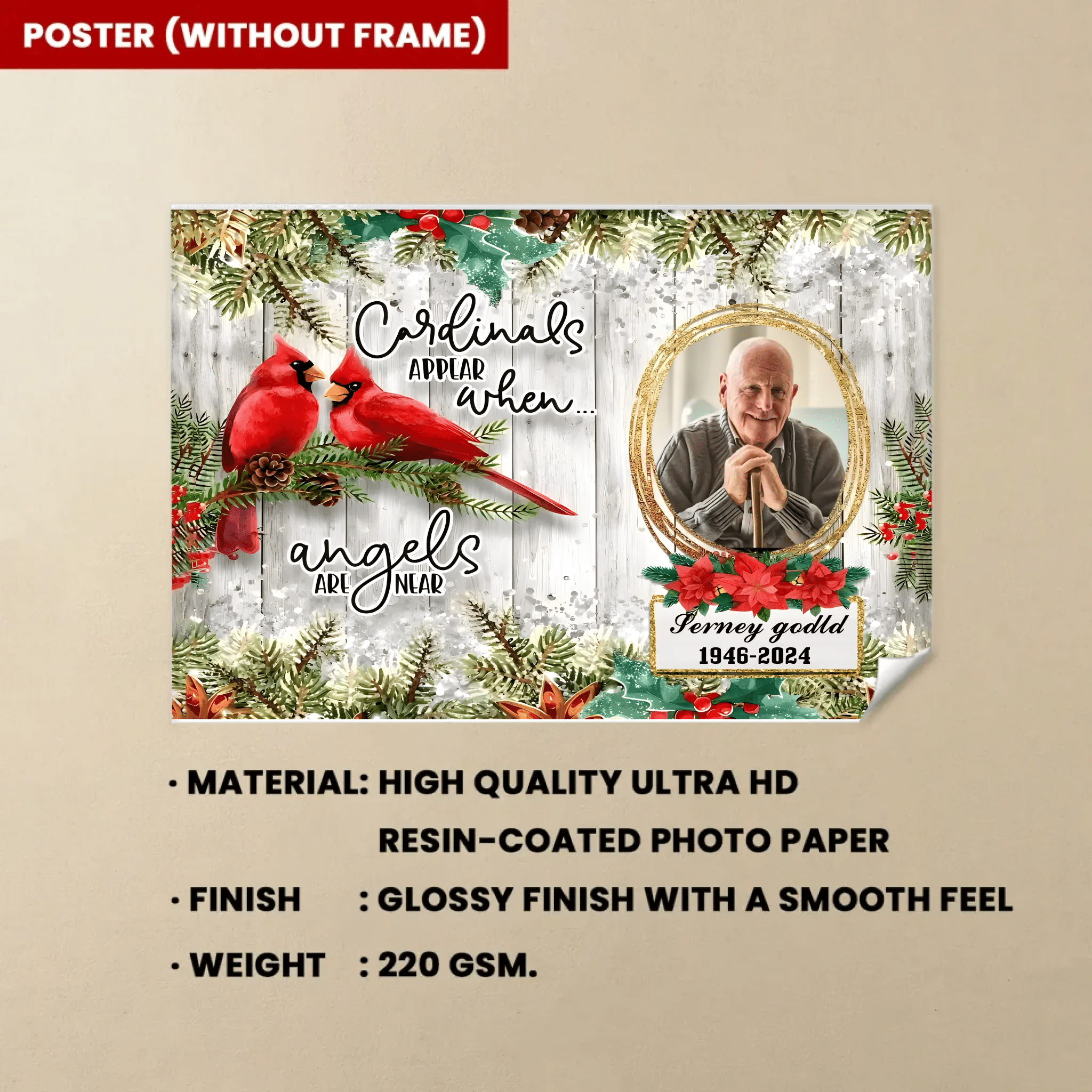 When Angels Are Near Memorial Cardinal Canvas, Fathers Day In Heaven Gifts 710279 - 710321 - DiyGiftly