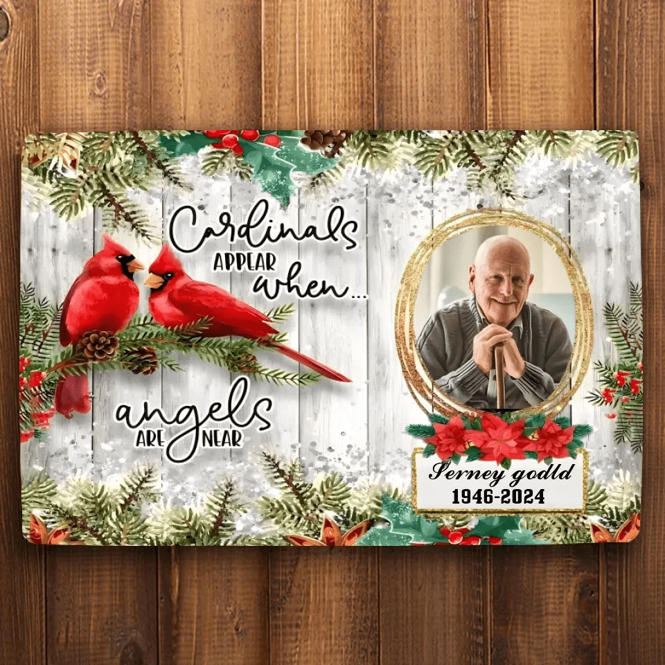 When Angels Are Near Memorial Cardinal, Fathers Day In Heaven Gifts Doormat 710279 - D - DiyGiftly