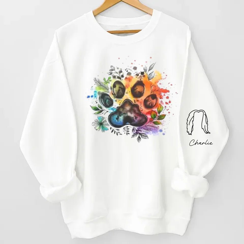 When I Needed A Hand, I Found A Paw - Dog & Cat Personalized Custom Unisex Sweatshirt With Design On Sleeve - Gift For Pet Owners, Pet Lovers 686987 - DiyGiftly