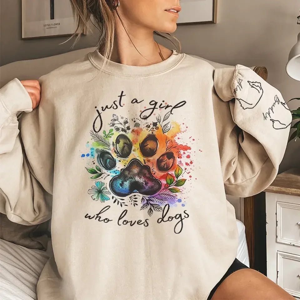 When I Needed A Hand, I Found A Paw - Dog & Cat Personalized Custom Unisex Sweatshirt With Design On Sleeve - Gift For Pet Owners, Pet Lovers 686987 - DiyGiftly