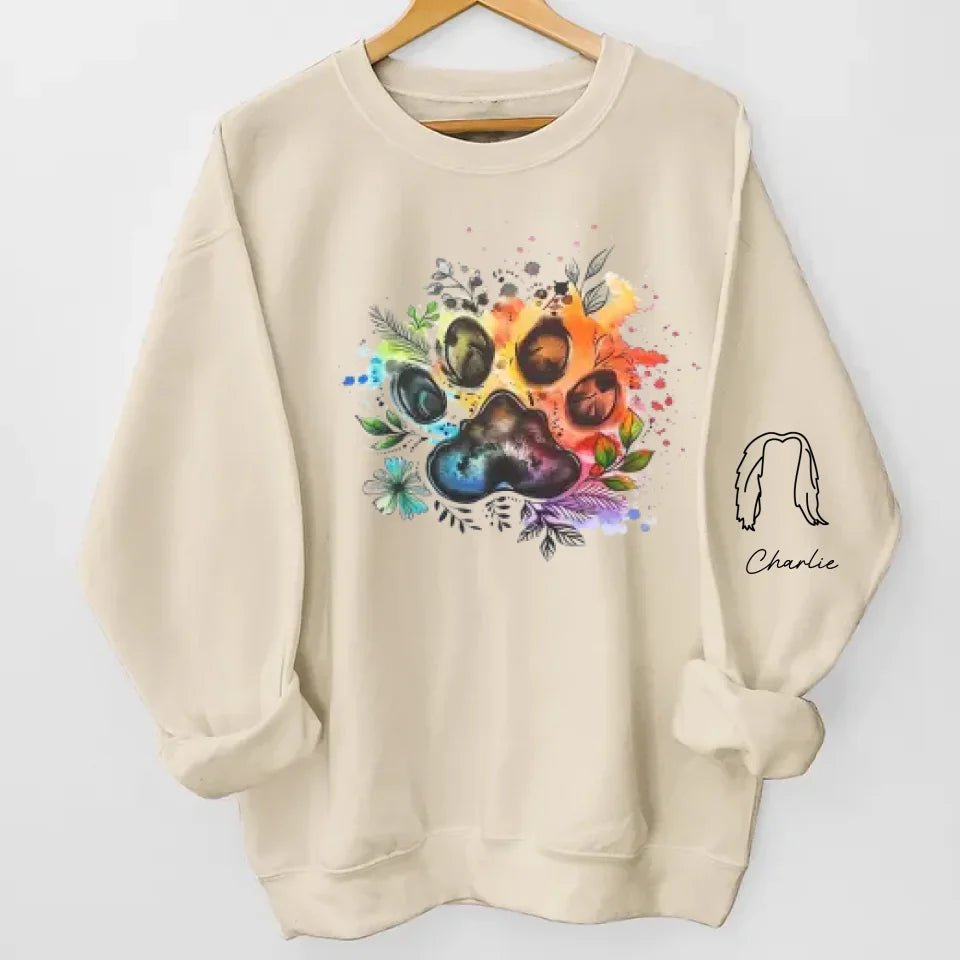When I Needed A Hand, I Found A Paw - Dog & Cat Personalized Custom Unisex Sweatshirt With Design On Sleeve - Gift For Pet Owners, Pet Lovers 686987 - DiyGiftly