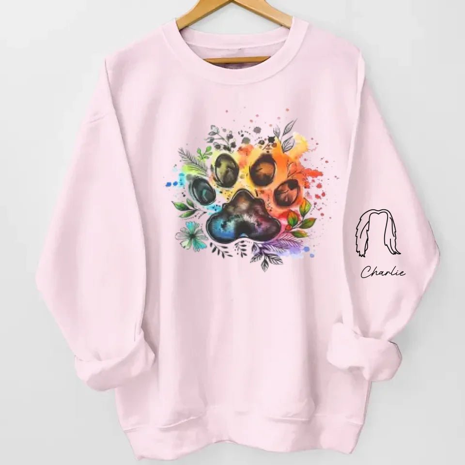 When I Needed A Hand, I Found A Paw - Dog & Cat Personalized Custom Unisex Sweatshirt With Design On Sleeve - Gift For Pet Owners, Pet Lovers 686987 - DiyGiftly