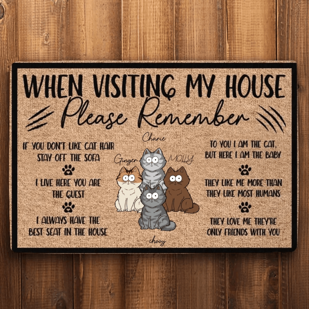 When Visiting My House Please Remember - Personalized Doormat 682155 - DiyGiftly